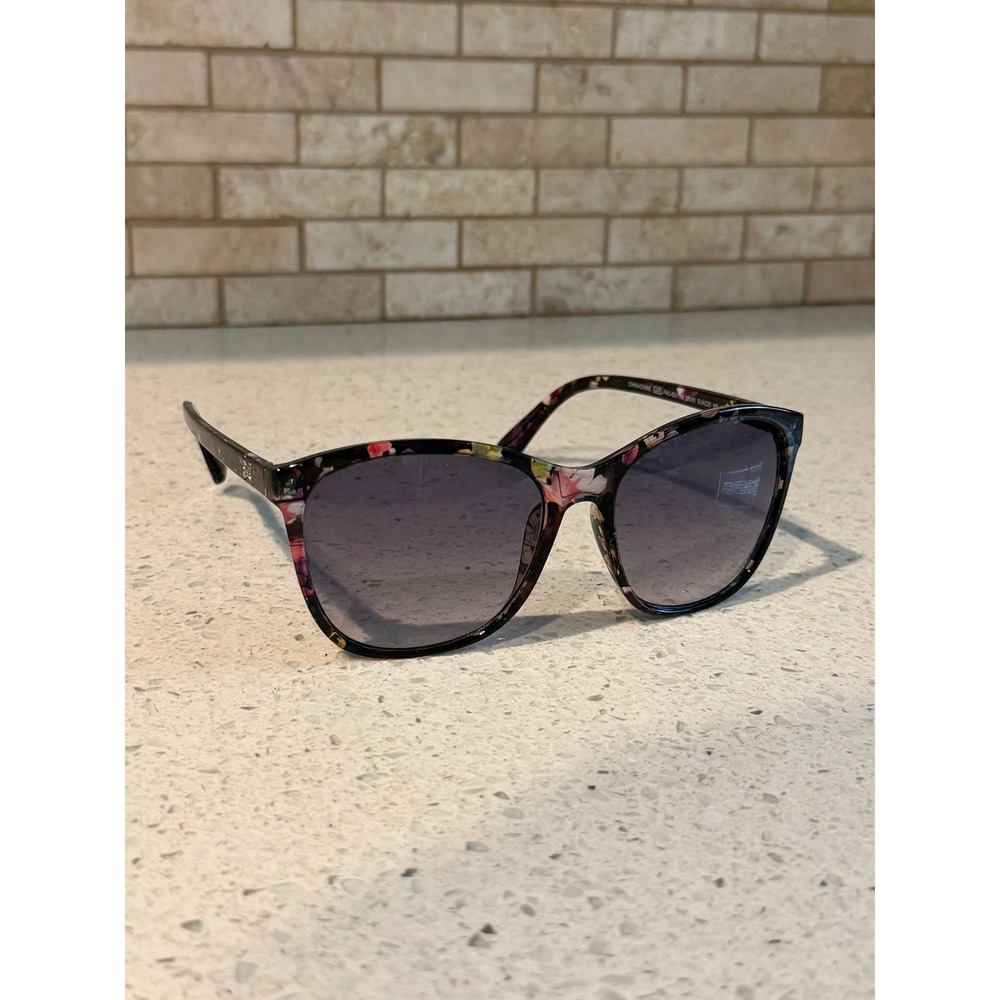 Disney Parks Floral Square Sunglasses SUN225 with Silver Butterfly Temple Accent